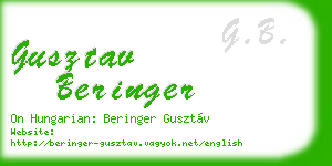 gusztav beringer business card