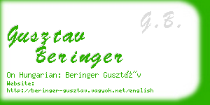 gusztav beringer business card